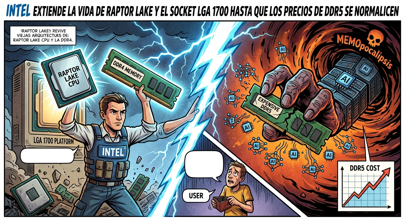 Intel revive viejas arquitecturas: Raptor Lake y la DDR4 al rescate