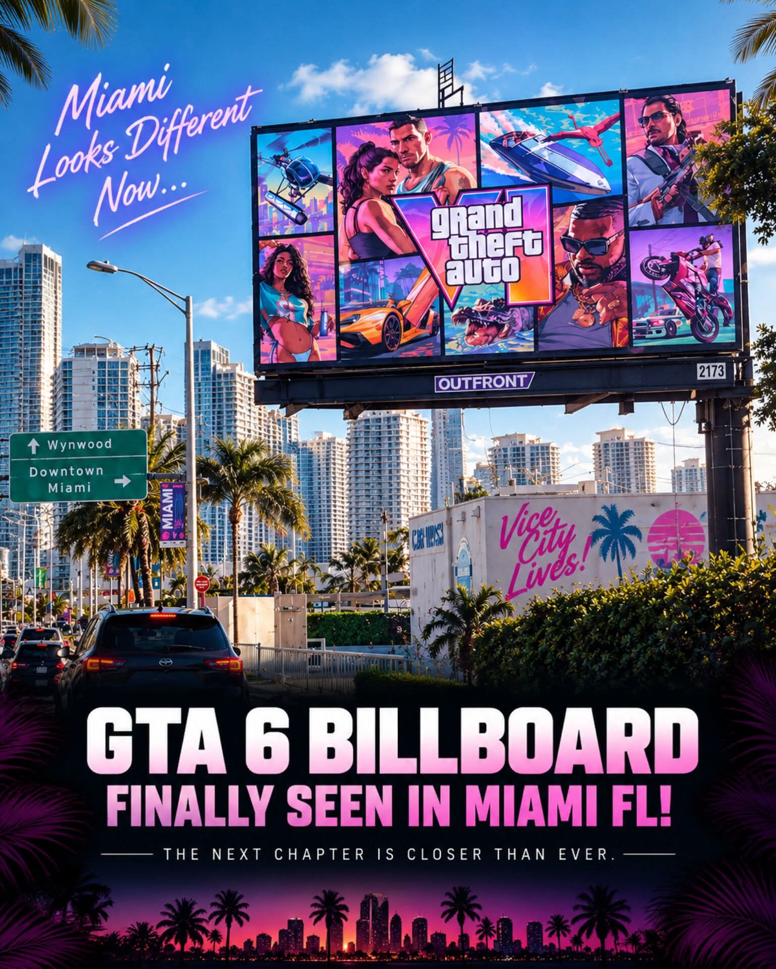 GTA 6 inicia su campaña publicitaria en Miami con carteles gigantes